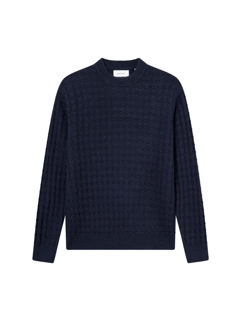 Gustav Squared Structure Knit - Dark Navy
