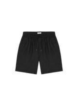 Drawstring Linen Shorts - Black - BLVD