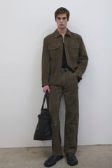 Michael Utility Suede Overshirt - Ivy