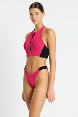 Splice Irina Crop - Raspberry/Black