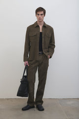 Michael Utility Suede Overshirt - Ivy