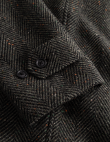 Maximilian Herringbone Coat - Black