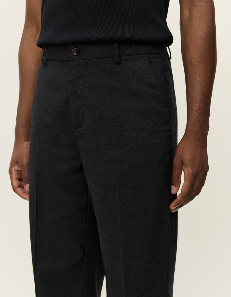Como Slack Slub Suit Pants - Black