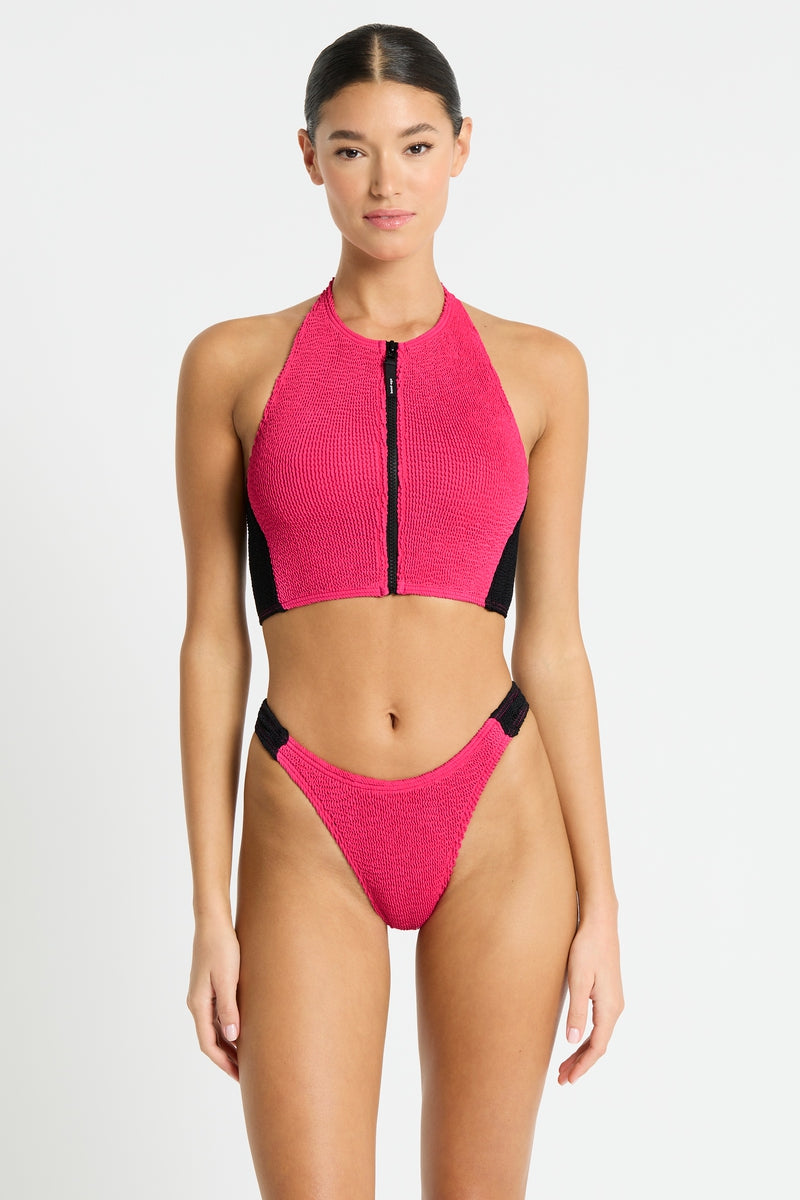 Splice Irina Crop - Raspberry/Black