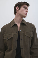 Michael Utility Suede Overshirt - Ivy