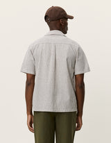 Lukas Stripe Cotton Linen SS Shirt - Teak - BLVD
