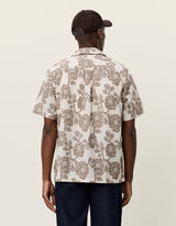 Lesley Flower Jacquard SS Shirt - Ivory - BLVD