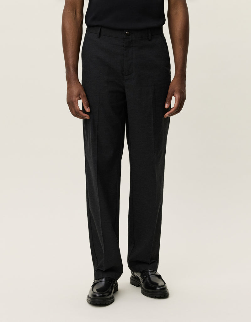 Como Slack Slub Suit Pants - Black
