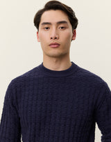 Gustav Squared Structure Knit - Dark Navy