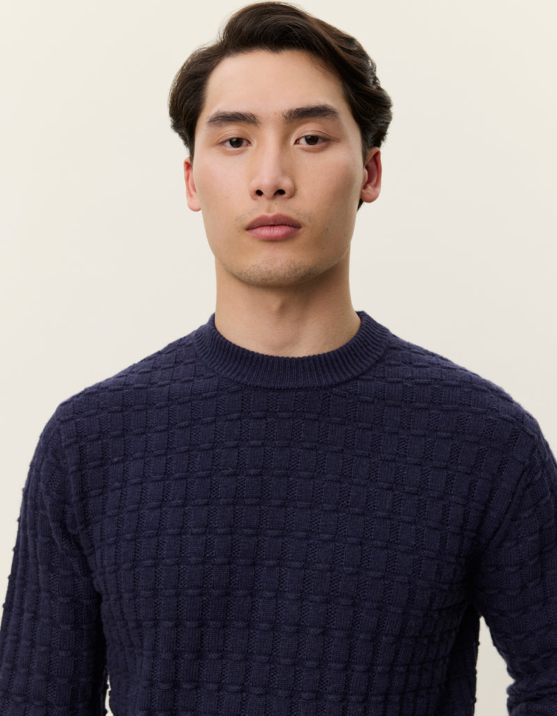 Gustav Squared Structure Knit - Dark Navy