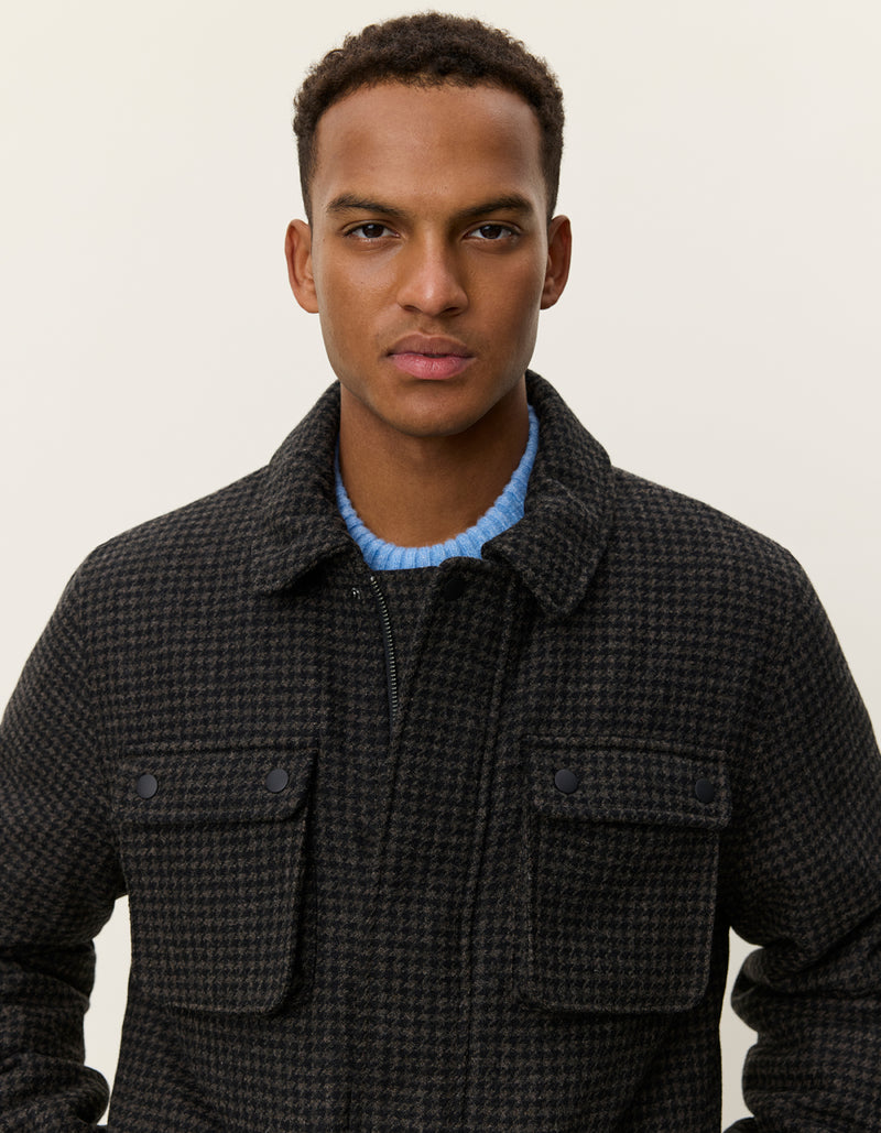 Nero Houndstooth Jacket - Black