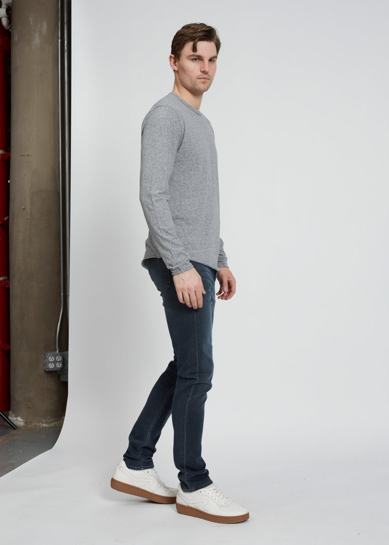 Haydon Jaspe Long Sleeve Tee - Grey/Ivory - BLVD