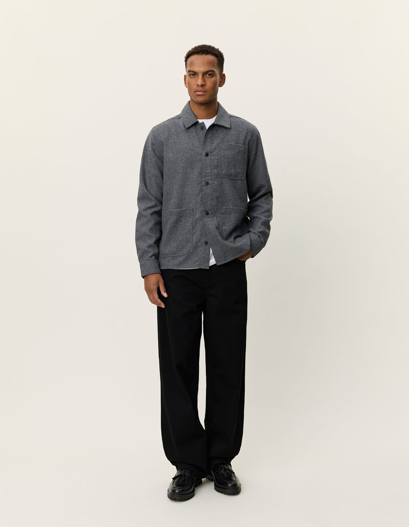 Layton Mouliné Overshirt - Grey