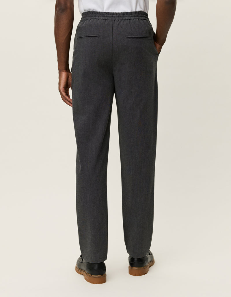 Como Tapered Textured Pants - Dark Grey
