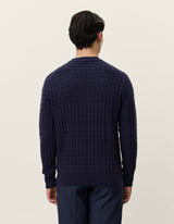 Gustav Squared Structure Knit - Dark Navy