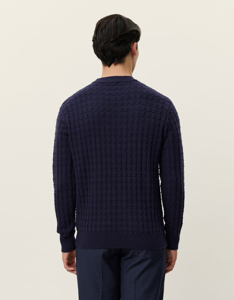 Gustav Squared Structure Knit - Dark Navy