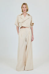 Axel Linen Top - Sand