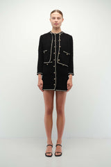 Anouk Button Front Jacket - Black