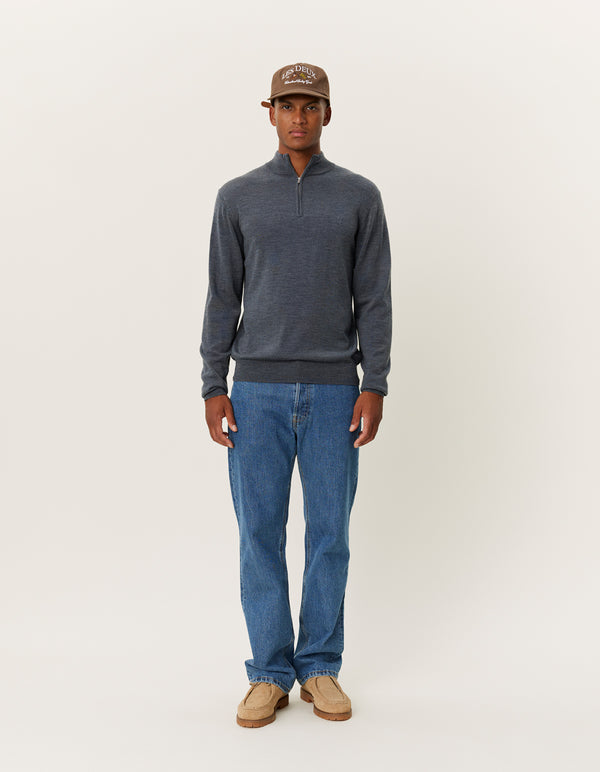 Greyson Half-Zip Merino Knit - Grey
