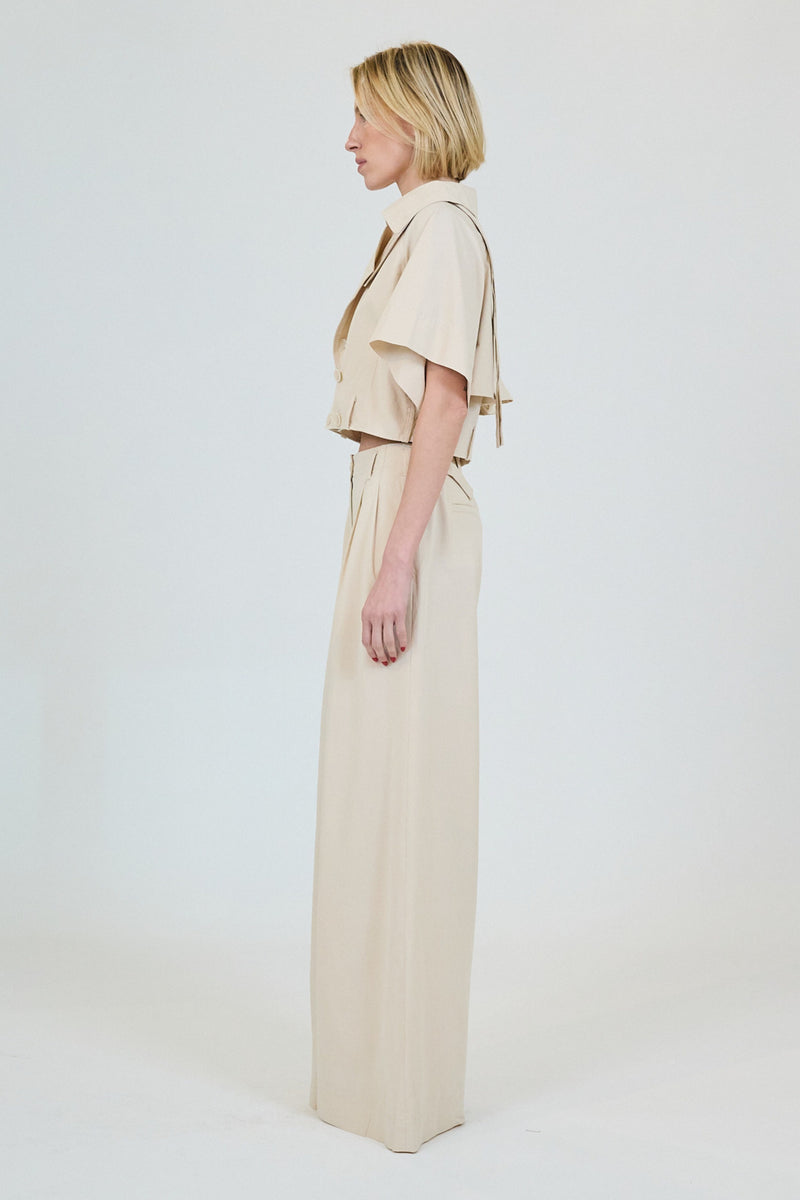 Axel Linen Top - Sand
