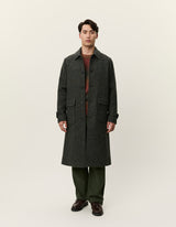 Maximilian Herringbone Coat - Black