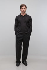 Reynolds Long Sleeve Polo - Dark Charcoal Melange - BLVD