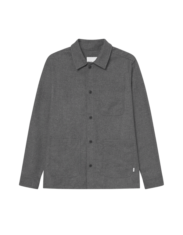Layton Mouliné Overshirt - Grey