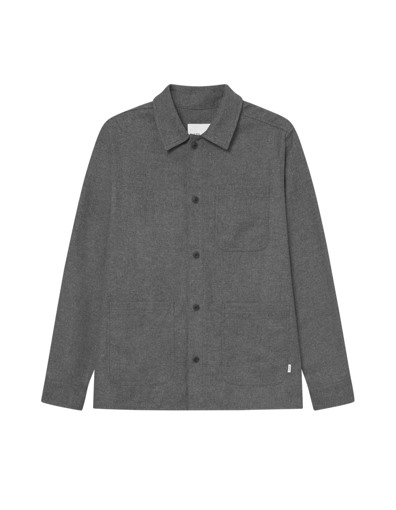 Layton Mouliné Overshirt - Grey