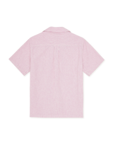 Lukas Stripe Cotton Linen SS Shirt - Crocus Pink - BLVD