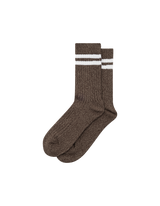Striped Melange Socks - Brown