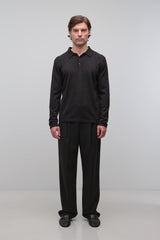 Reynolds Long Sleeve Polo - Dark Charcoal Melange - BLVD