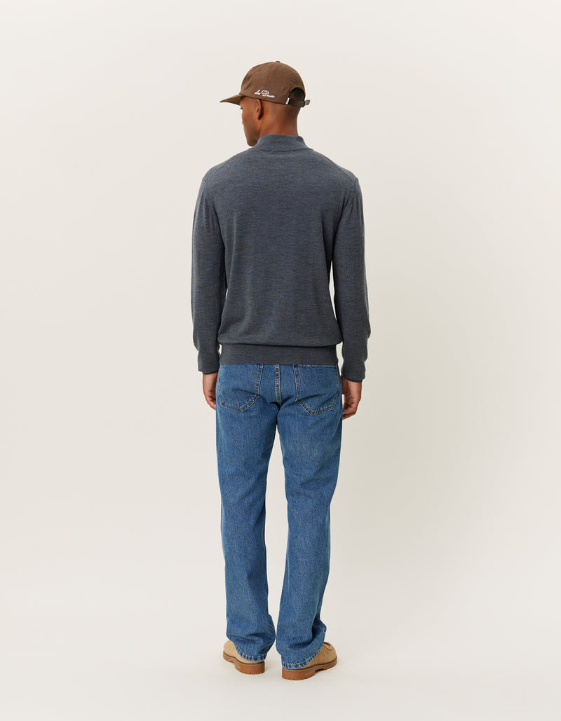 Greyson Half-Zip Merino Knit - Grey