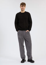 Chevron Wool Knit Crew - Black