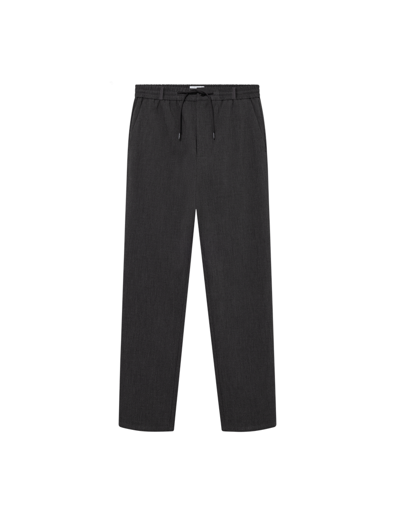 Como Tapered Textured Pants - Dark Grey