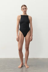 Square Neck One Piece - Black