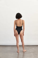 Square Neck One Piece - Black