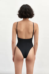 Square Neck One Piece - Black - BLVD