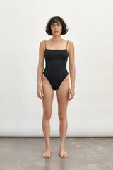 Fine Strap One Piece - Black