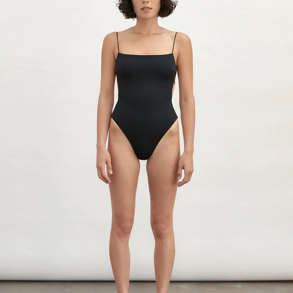 Fine Strap One Piece - Black