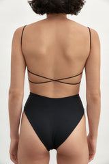 Fine Strap One Piece - Black