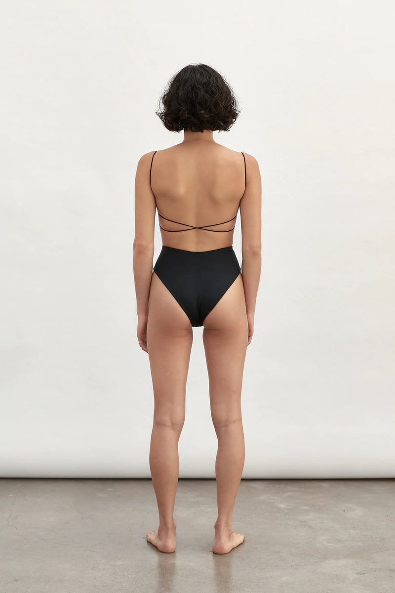 Fine Strap One Piece - Black - BLVD