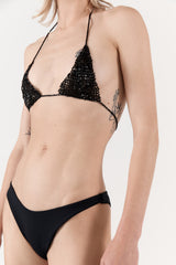 Beaded Triangle Top - Black