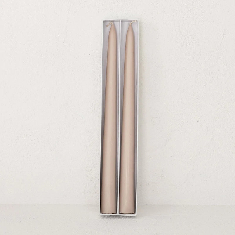 Tapered Candle Pair - Beige