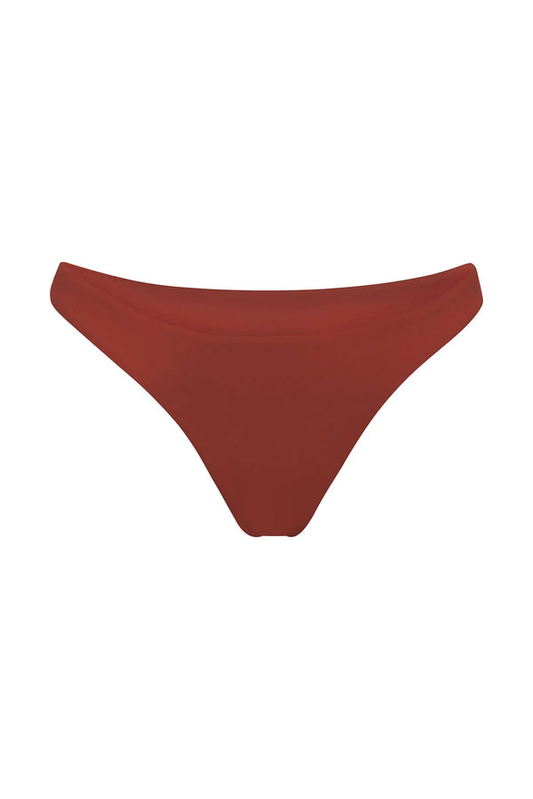 The Eighties High Cut Bikini Bottom - Umber