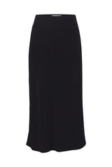 Rey Bias Cut Midi Skirt - Black