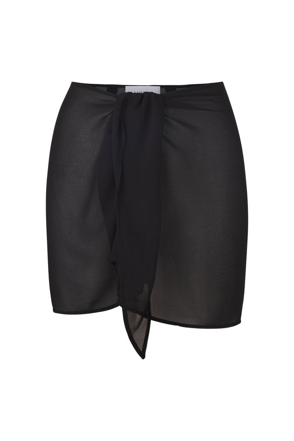 The Wrap Mini Skirt - Black - BLVD