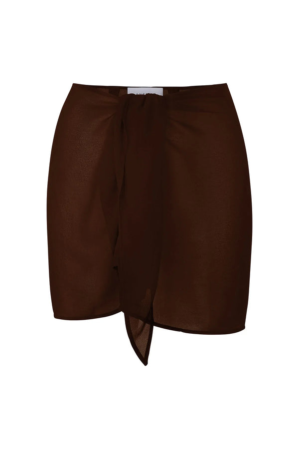 The Wrap Mini Skirt - Espresso