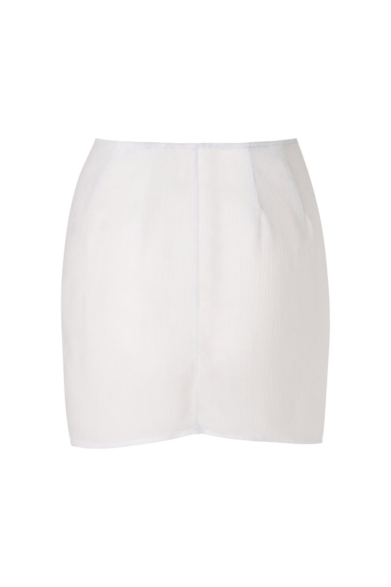 The Wrap Mini Skirt - White - BLVD