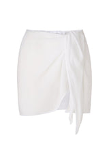 The Wrap Mini Skirt - White - BLVD