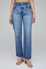 Evelyn Cropped Straight Hi - Blue